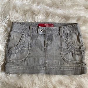Guess Jeans Gray stretch denim mini skirt